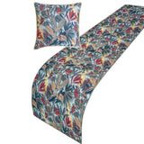 Cockatoo Ruffle - Cotton Blue Decorative Bed Runner and Cushion Cover