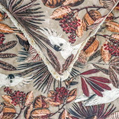 Cockatoo Reverie - Cotton Sage Green Decorative Bed Runner and Cushion Cover