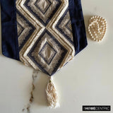 Aissa - Blue Jacquard Decorative Table Runner