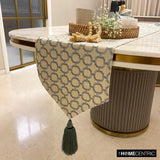 Geometrix Threads - Grey Linen Decorative Table Runner