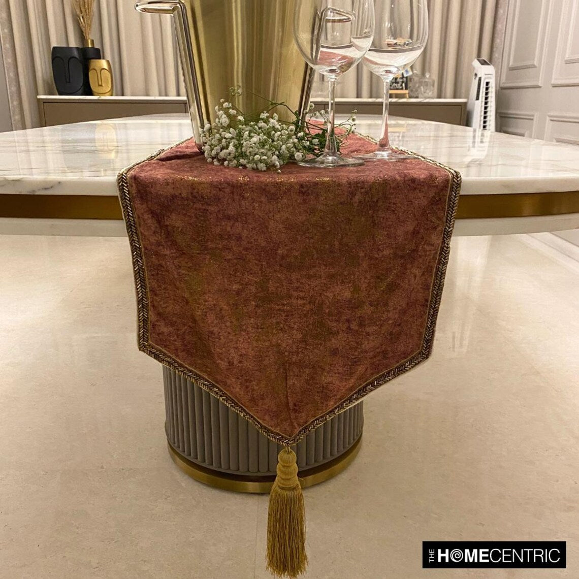 Rust Fancy Table Runner Rust Suede Decorative Table Runner, Shimmer Fest – The HomeCentricAU