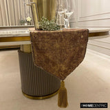 Shimmer Fest Gold - Gold Suede Decorative Table Runner