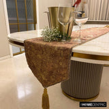 Shimmer Fest Gold - Gold Suede Decorative Table Runner