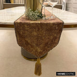 Shimmer Fest Gold - Gold Suede Decorative Table Runner