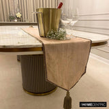 Shimmer Fest Ivory - Ivory Suede Decorative Table Runner