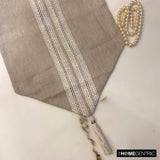 Lace Symphony - Beige Linen Decorative Table Runner