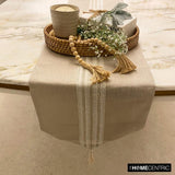 Lace Symphony - Beige Linen Decorative Table Runner
