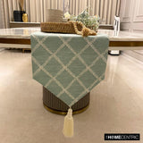 Marlowe Mint - Green Jacquard Decorative Table Runner