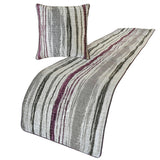 Berry Twist - Jacquard Berry & Gray Decorative Bed Runner and Cushion Cover