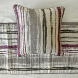 Berry Twist - Jacquard Berry & Gray Decorative Bed Runner and Cushion Cover