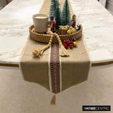 Buchra - Beige Linen & Jute Decorative Table Runner