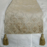 Plush Reverie - Velvet Pearl Beige Decorative Bed Runner and Cushion Cover