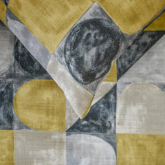 Chartreuse Symmetry - Cotton Chartreuse & Gray Decorative Bed Runner and Cushion Cover