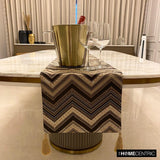 Timberland - Brown Jacquard Silk Decorative Table Runner