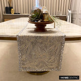 Timothy - Silver Jacquard Decorative Table Runner