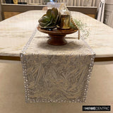 Timothy - Silver Jacquard Decorative Table Runner