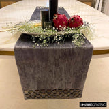 Crystal Susan - Grey Suede Decorative Table Runner