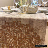 Zarina Goldstitch - Gold Linen Jacquard Decorative Table Runner