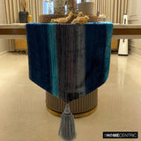 Ombre Teal Love - Teal Blue Velvet Decorative Table Runner