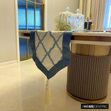 Adonia - Blue Satin Decorative Table Runner