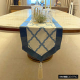 Adonia - Blue Satin Decorative Table Runner