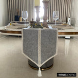 Pearl Aura - Grey Jute Decorative Table Runner