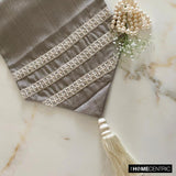 Pearl Serenade - Beige Jute Decorative Table Runner