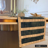 Azriel - Blue Velvet & Suede Decorative Table Runner