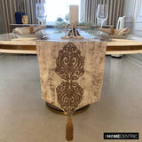 Aurelian Royalty - Gold Jacquard Silk Decorative Table Runner
