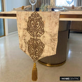 Aurelian Royalty - Gold Jacquard Silk Decorative Table Runner