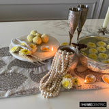 Paisley Sparkle - Silver Jacquard Decorative Table Runner