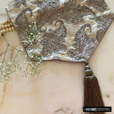 Paisley Luxury - Silver Jacquard Silk Decorative Table Runner