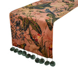 Fauna Flow - Brown Velvet Decorative Table Runner