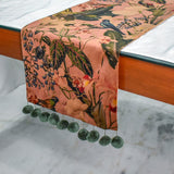 Fauna Flow - Brown Velvet Decorative Table Runner