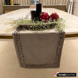 Crystals - Faux Suede Silver, Grey Decorative Table Runners