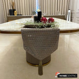 Hive Wave - Silver Satin Decorative Table Runner