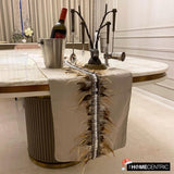 Feather Dream - Beige Linen Decorative Table Runners