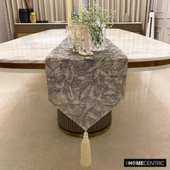 Silvery Stardust - Silver Jacquard Decorative Table Runner