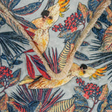 Cockatoo Ruffle - Cotton Blue Decorative Bed Runner and Cushion Cover