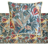 Cockatoo Ruffle - Cotton Blue Decorative Bed Runner and Cushion Cover