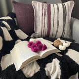 Berry Twist - Jacquard Berry & Gray Decorative Bed Runner and Cushion Cover