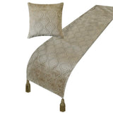 Plush Reverie - Velvet Pearl Beige Decorative Bed Runner and Cushion Cover