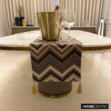 Timberland - Brown Jacquard Silk Decorative Table Runner