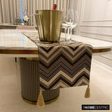 Timberland - Brown Jacquard Silk Decorative Table Runner