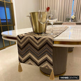 Timberland - Brown Jacquard Silk Decorative Table Runner