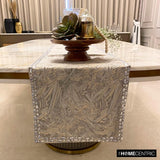 Timothy - Silver Jacquard Decorative Table Runner