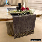 Crystal Susan - Grey Suede Decorative Table Runner