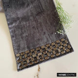 Crystal Susan - Grey Suede Decorative Table Runner