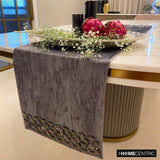 Crystal Susan - Grey Suede Decorative Table Runner