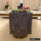 Crystal Susan - Grey Suede Decorative Table Runner